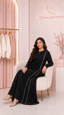 عباية سوداء أنيقة من فاتنة بوتيك