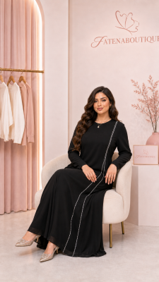 عباية سوداء أنيقة من فاتنة بوتيك